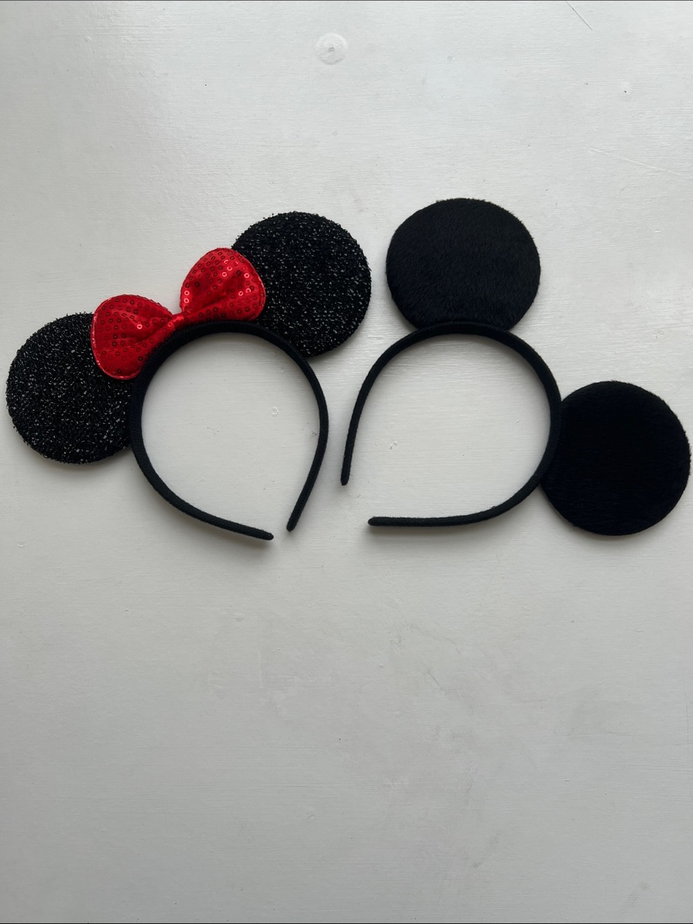 Black Mouse Ear Headband with Red Bow - Kids Costume Accessory